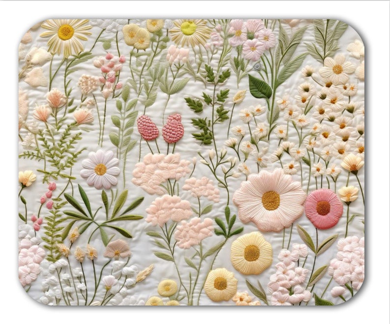 Kawaii Tech Accessories - Mouse Pad Fırçalanmış Kumaş Mousepad Çiçekler